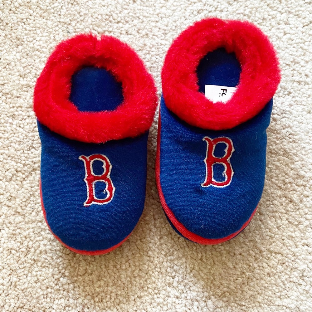 Baby red & blue Boston Red Sox slippers